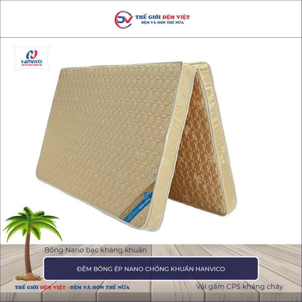 Đệm bông ép Nano chống khuẩn Hanvico 5